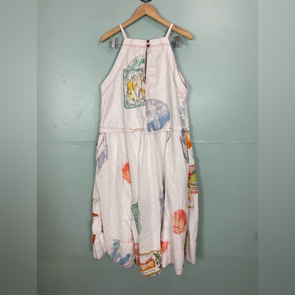 Anthropologie Pilcro Sleeveless Twofer Artsy Midi Dress Large FLAWED FLAWED - Picture 7 of 10